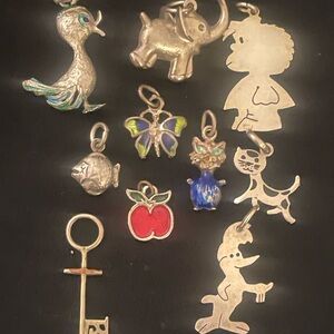 Vintage real 925 Silver lotOf charms